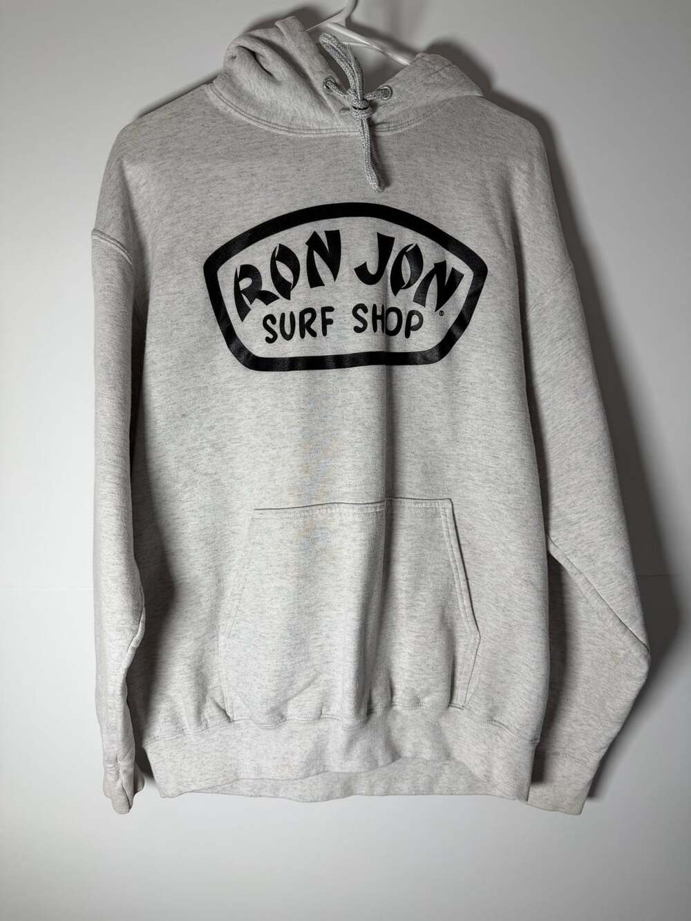 Ron Jon Surf Shop Hoodie Size L Gray Pullover Sweatshirt